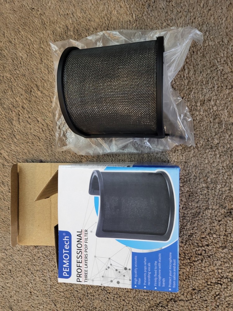 PEMOTech 3-Layer Microphone Pop Filter Windscreen Cover for Recording Streaming