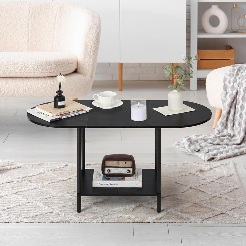 Multi-Functional Rustic Coffee Table W/ Storage Small Spaces Easy Assembly New