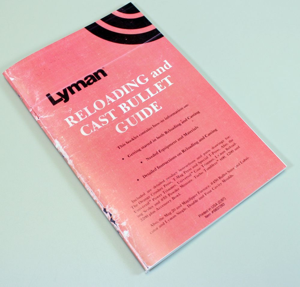 Lyman Reloading Cast Bullet Guide User Manual Instructions Operators Owners