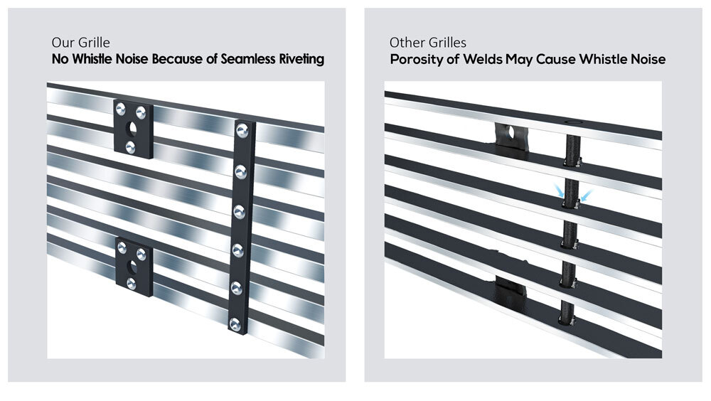 Fits 2014-2015 Chevy Silverado 1500 Main Upper Billet Grille Inserts