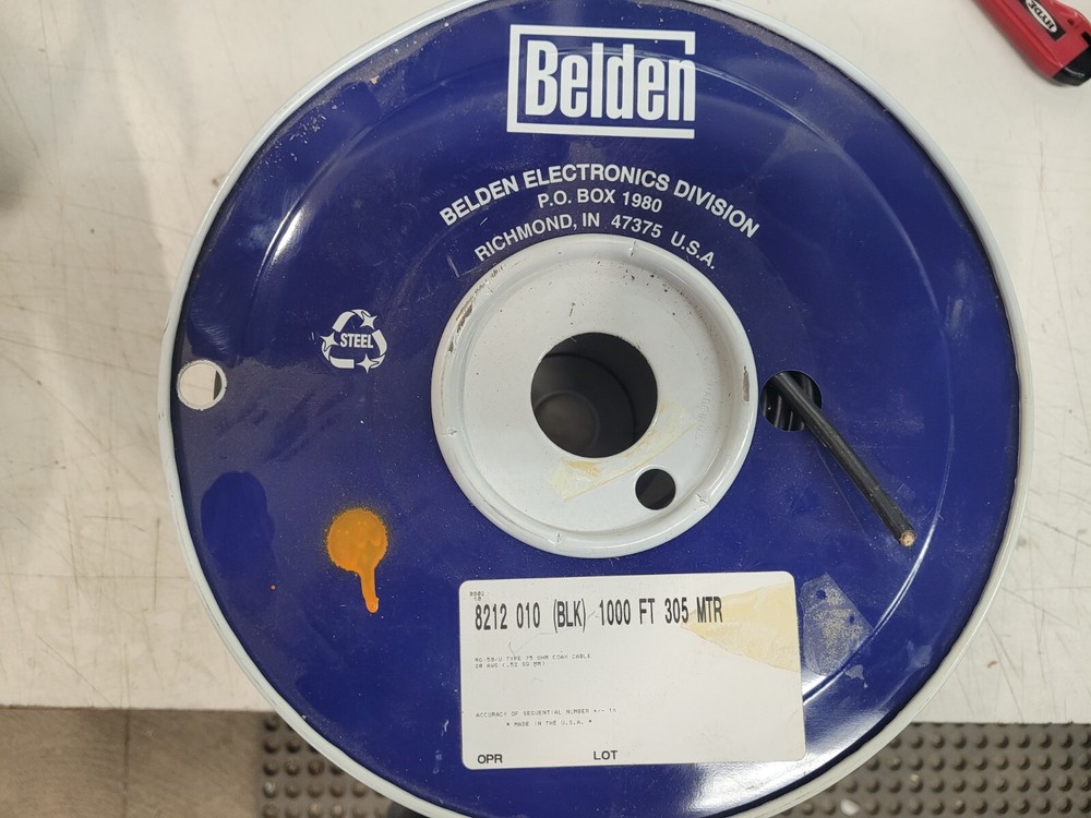 Belden 8212 Analog Video, RG59, #20 Solid BCCS, 95% BC Braid, 1000ft