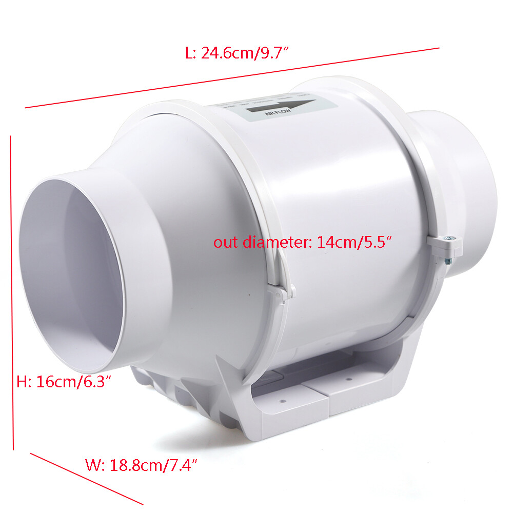 4'' Inline Duct Fan - Quiet, Waterproof Blower for Efficient Air Circulation