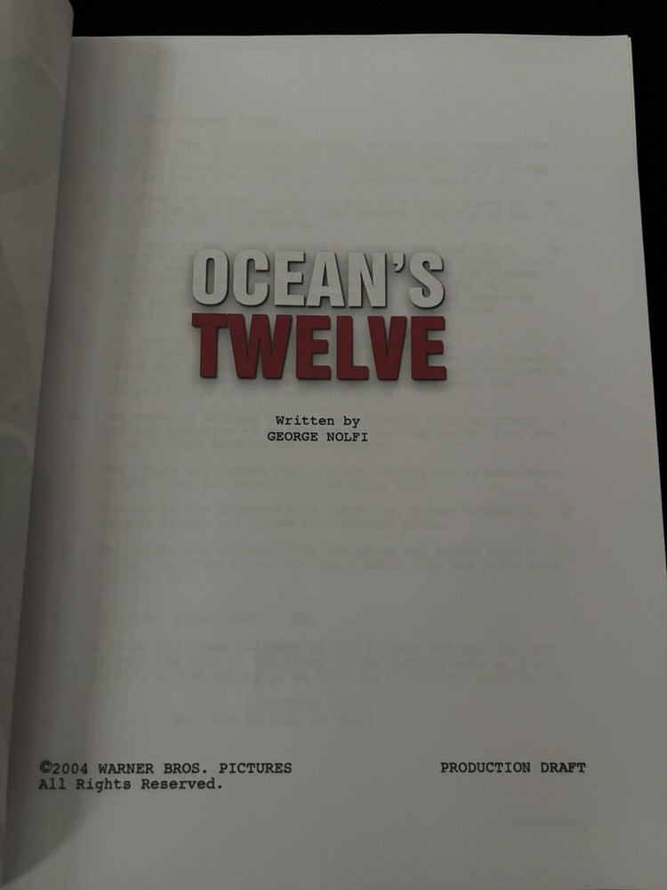 Warner Bros.™ THE OCEANS TRILOGY Rare Script STEVEN SODERBERGH Screenplay Set