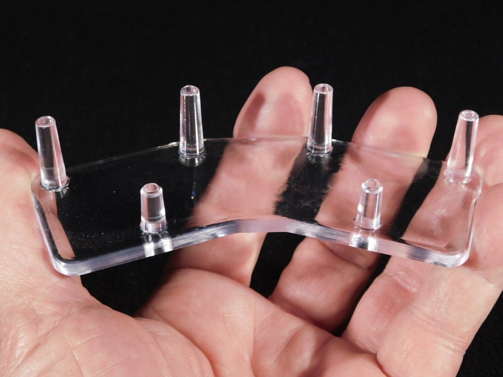 DOUBLE Three Post SPHERE Display Stand SMALL Size Clear Acrylic