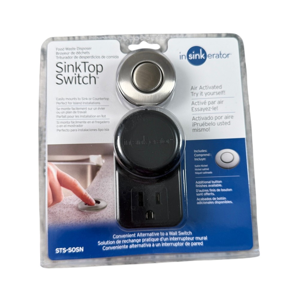 InSinkErator STS-SOSN Sink Top Air Switch Garbage disposal Switch Satin Nickel