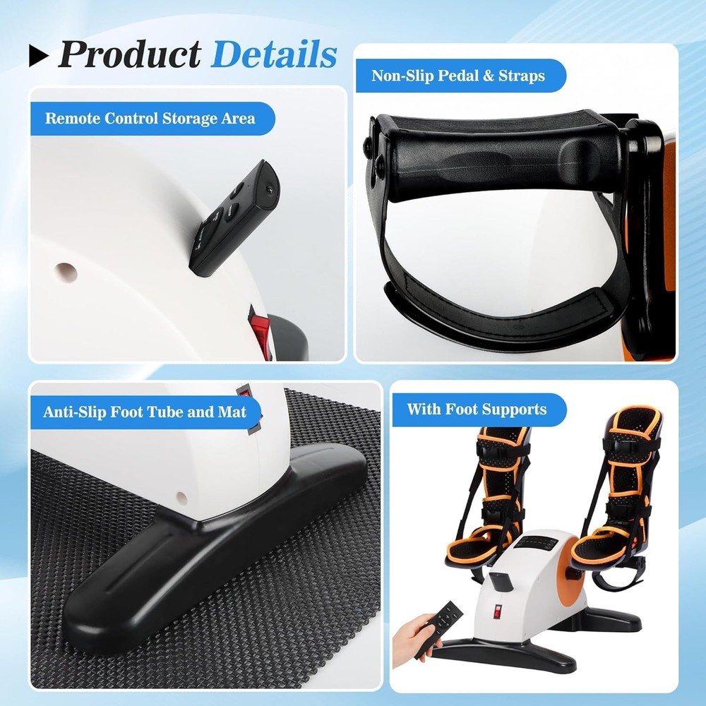 Motorized Pedal Exerciser, Electric Pedal Exerciser for Arm and Leg Low Impact E