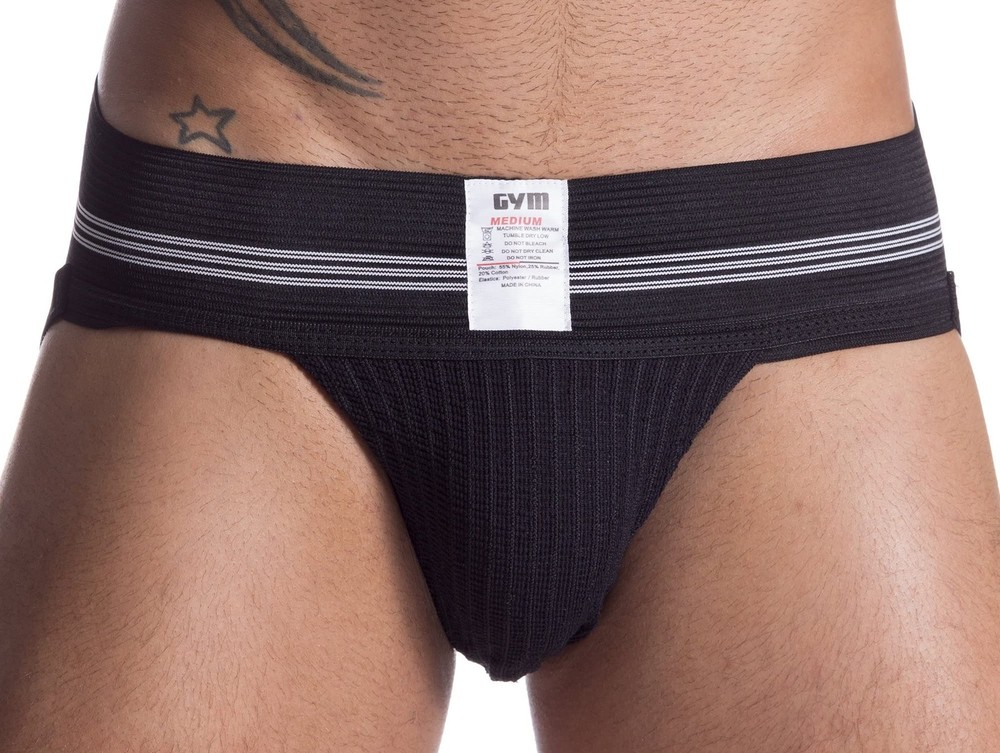 Mens Old School Jockstrap (Large, Black, 1-Pack)
