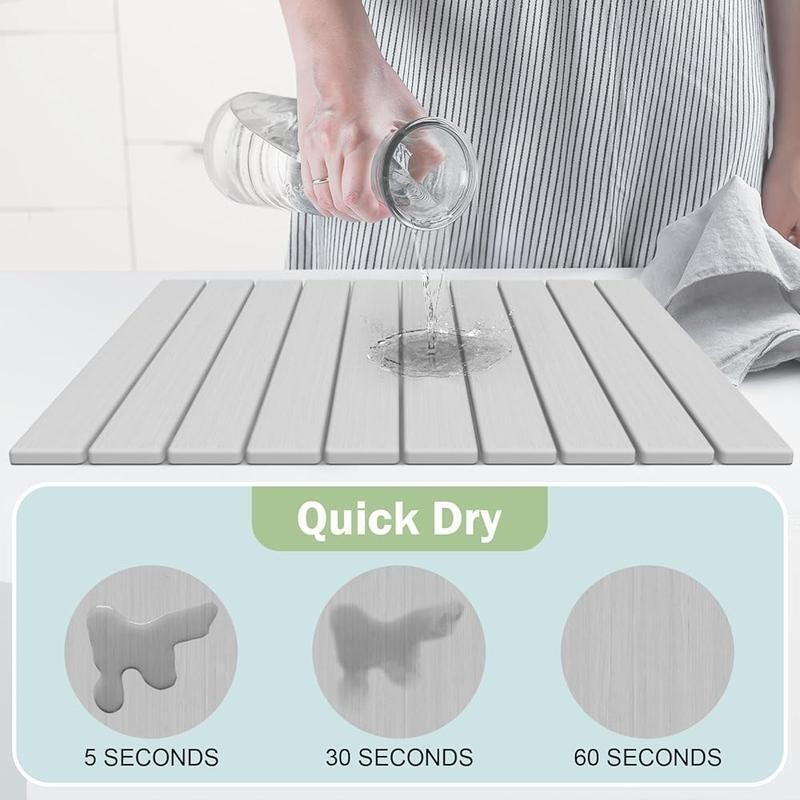Stone Drying Mat Diatomaceous Earth Fast Drying Space Saving Kitchen Accessory