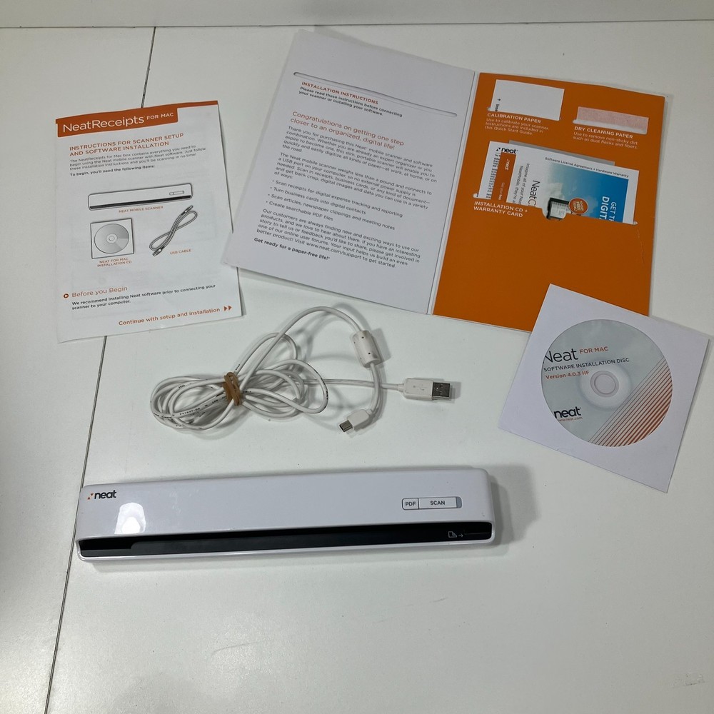 NeatReceipts NM-1000 Mobile Document Scanner USB Mac Disc Tested Working As-Is
