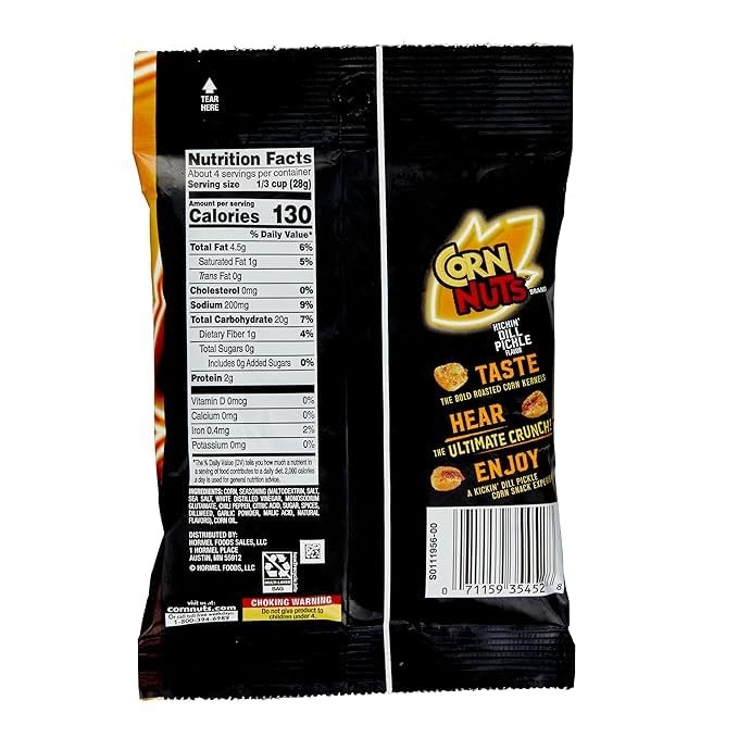 CORN NUTS Kickin Dill Pickle, Corn Kernels, Dill Pickle Flavored, 4oz