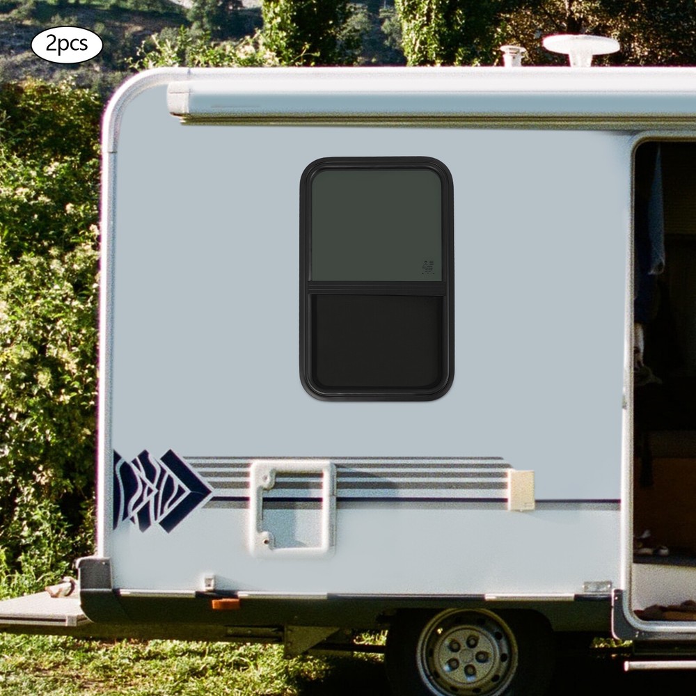 2Pcs RV Window Vertical Slide Window Rectangular Venting Window Clip-on Mounting