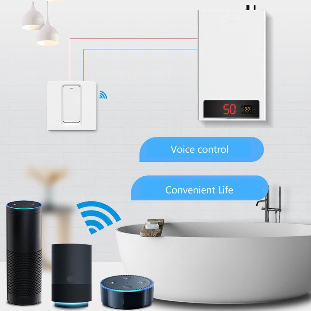 Water Heater Switch WIFI APP Voice Control Timing Smart Touch Switch AC100‑240V