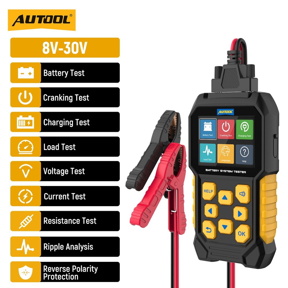 Car Battery Tester 12V 24V Battery Load Tester Charging Cranking System Analyzer