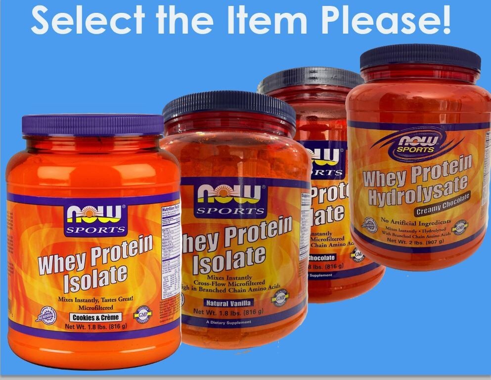 Whey Protein Isolate ( 1.8 LB. 50 g./serving),  Hydrolysate 2 LB. C. Chocolate