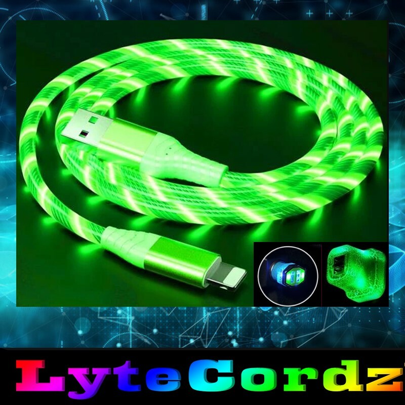 LED Light Up Charging Charger Cable USB Data Cord iPhone Android Type C Phone