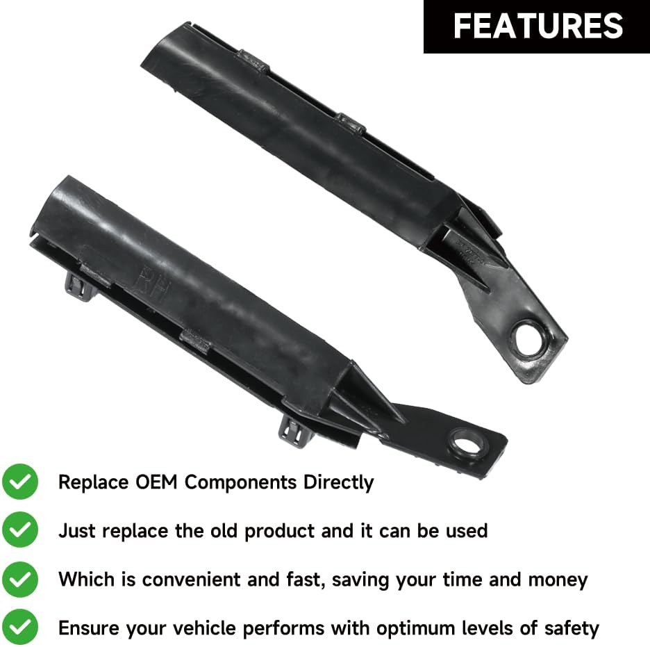 1 Pair Left and Right Side Front Bumper Bracket Bumper Cover Support - Compatibl