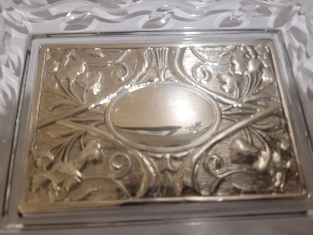 Hazorfim Sterling Silver and Crystal Dish