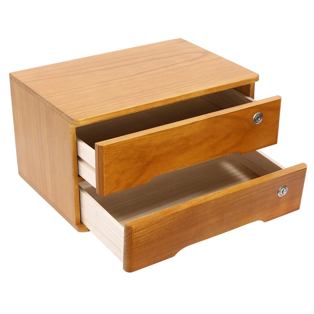 2-Tier Office Lockable Desktop Box Storage Drawer Files Organizer Multi-purpose