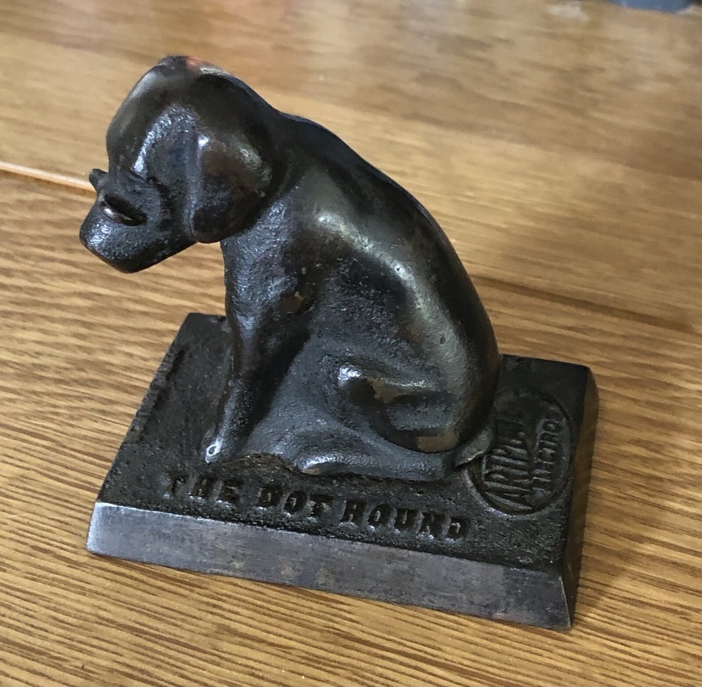 Antique Cast Iron Foundry Dog ArtPlate Electros DotHound Advertising Electrotype