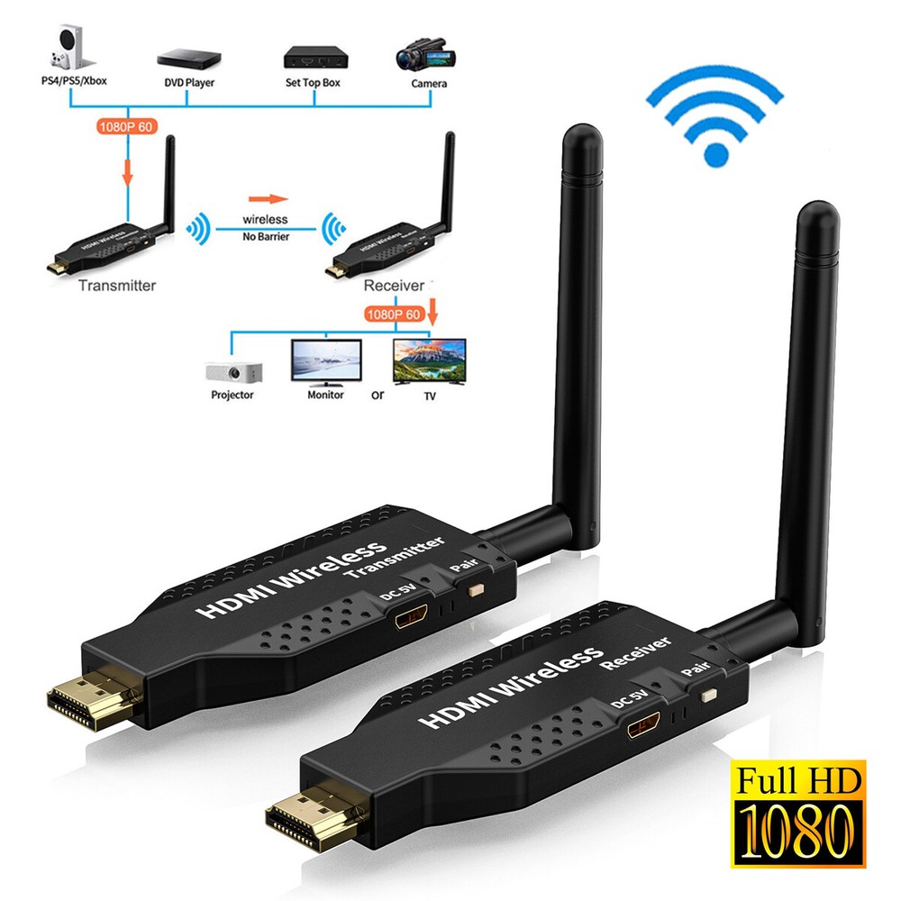 100M Wireless HDMI Video Transmitter & Receiver TV Stick Screen Share Extender~