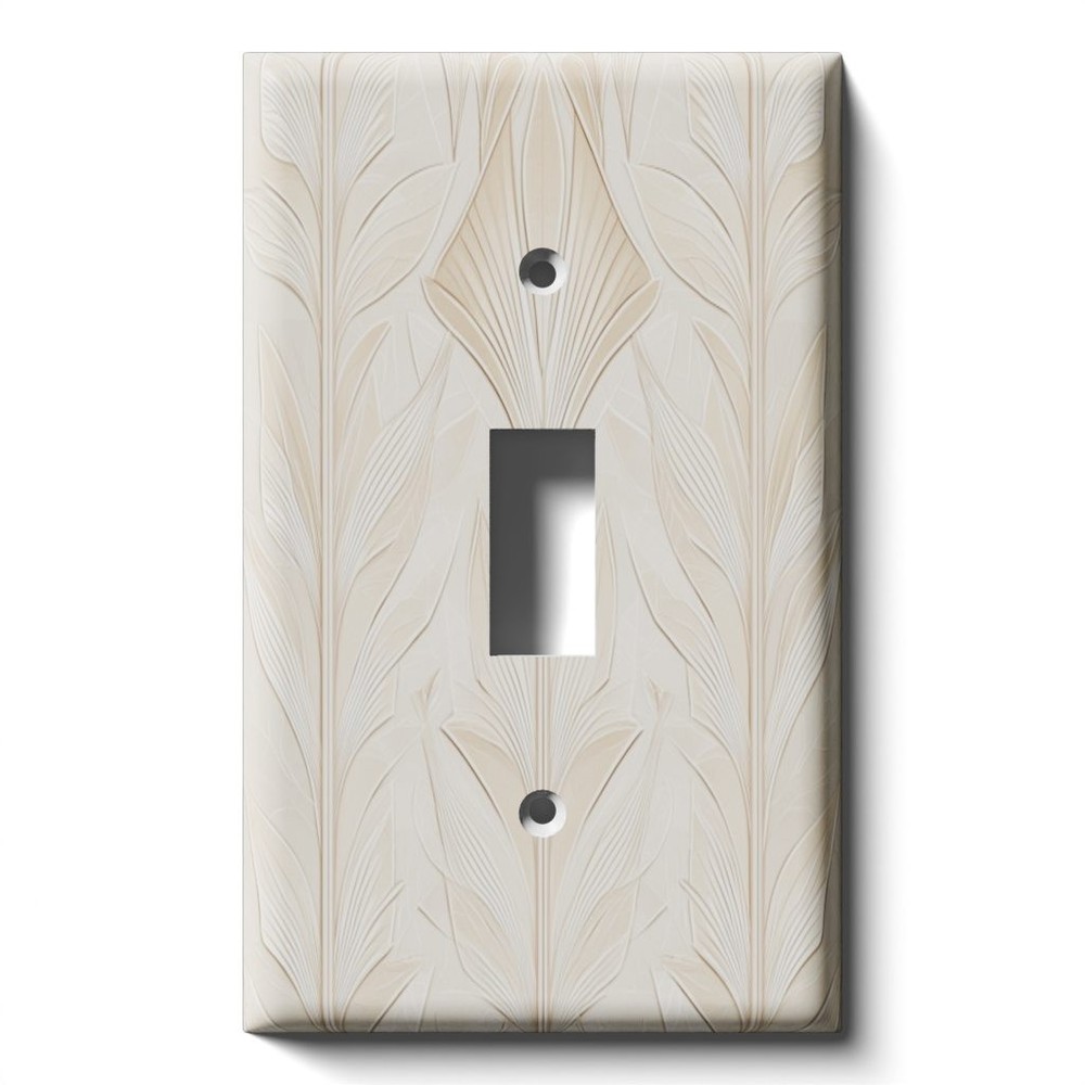 Decorative Light Switch Cover Plate - Ivory Art Deco