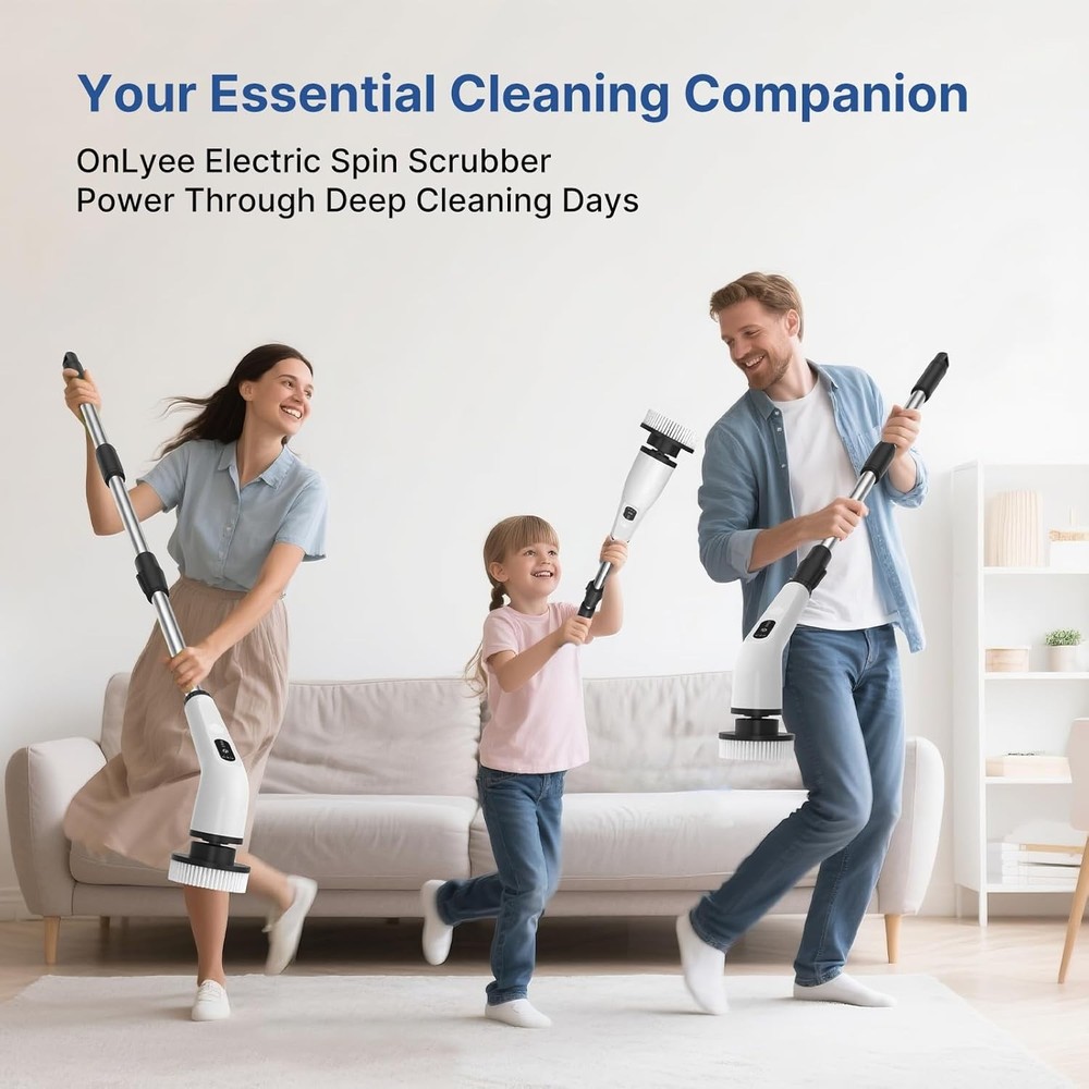 Versatile Cordless Spin Scrubber – Clean Bathroom, Floors & Windows Effortlessly