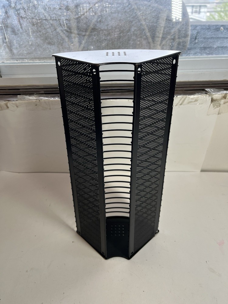 Elecom 24 CD Metal Wire Storage Corner Display Rack Wall Mount Black