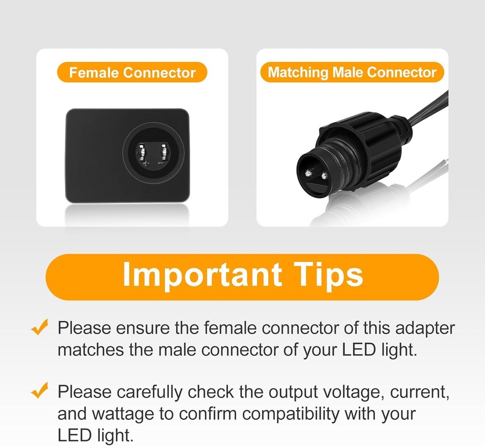 4.5V 0.6A LED Class 2 Power Adapter, 2.7W Transformer Replacement Black