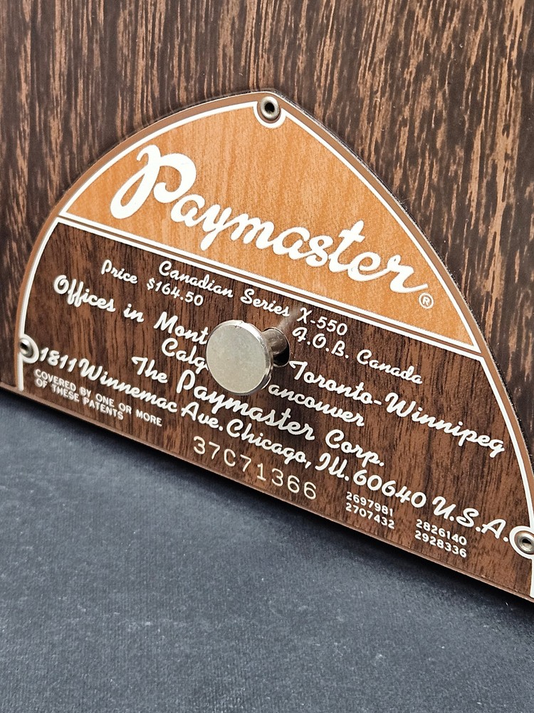 Paymaster X-550 Check Writer Machine & Key Beige Chrome