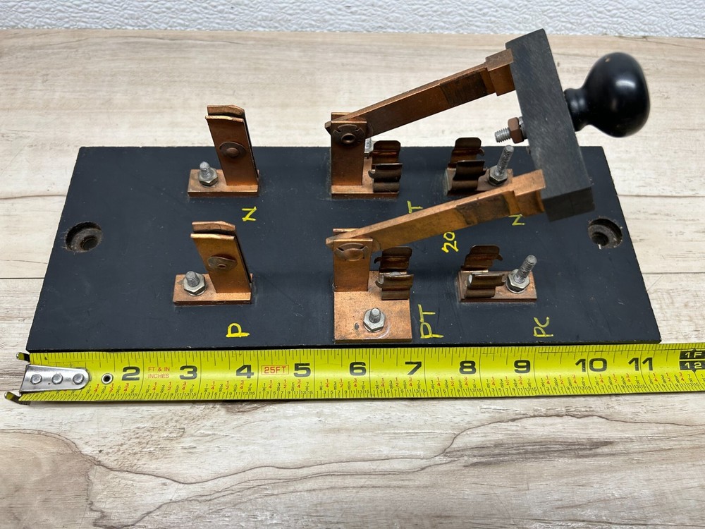 Vtg BARKELEW 20A Solid Copper Connectors Pull Out Lectrical Cylinder Fuse Panel