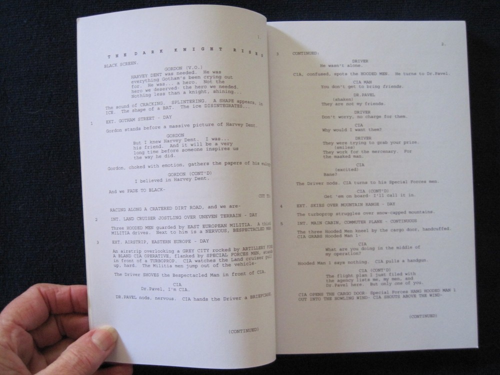 ORIGINAL SCRIPT - THE DARK KNIGHT RISES, OSCAR CONSIDERATION 1st Ed in Book Form