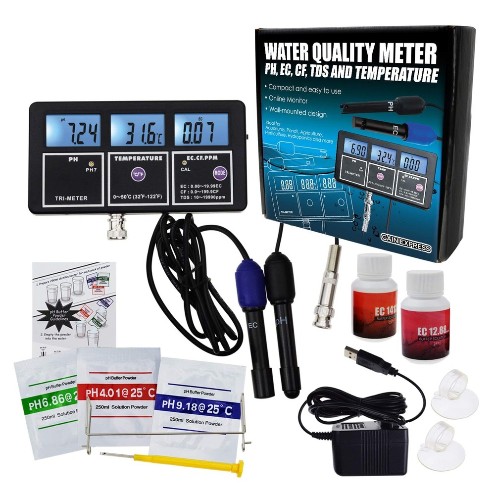 5-in-1 Water Quality Multi-Parameter PH EC CF TDS (ppm) Temperature Test Mete...