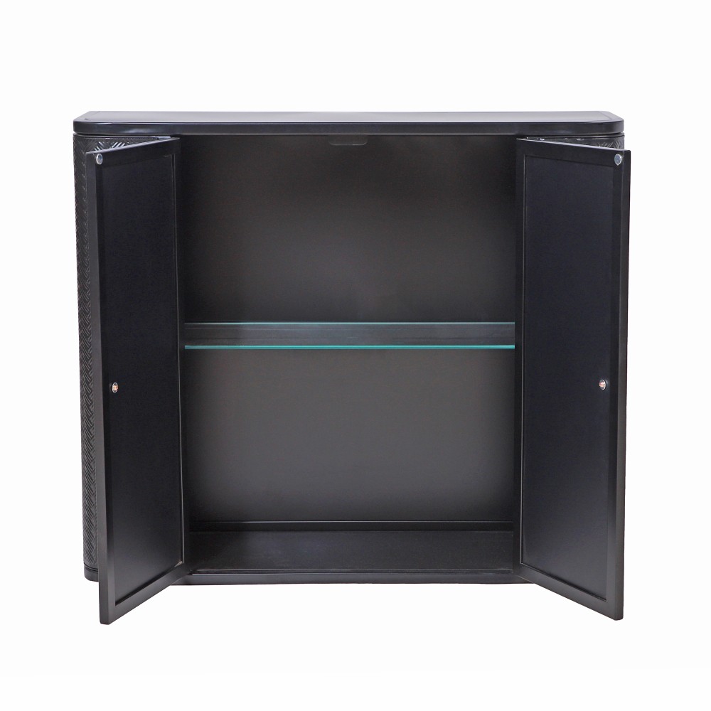 Wall Mounted Bathroom Cabinet W Mirror 2 Mirrored Doors Open Compartment