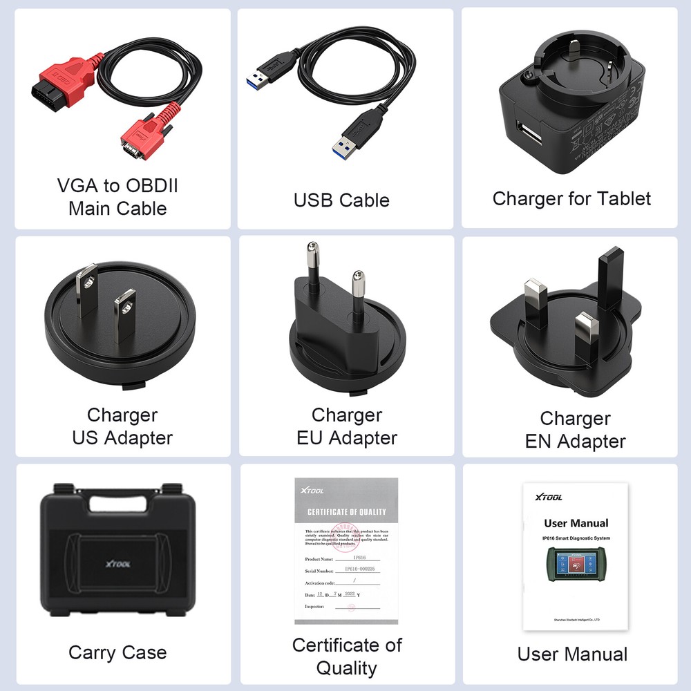 XTOOL IP616 Auto Scanner Full System Diagnostic Tool Key Programmer Free Update