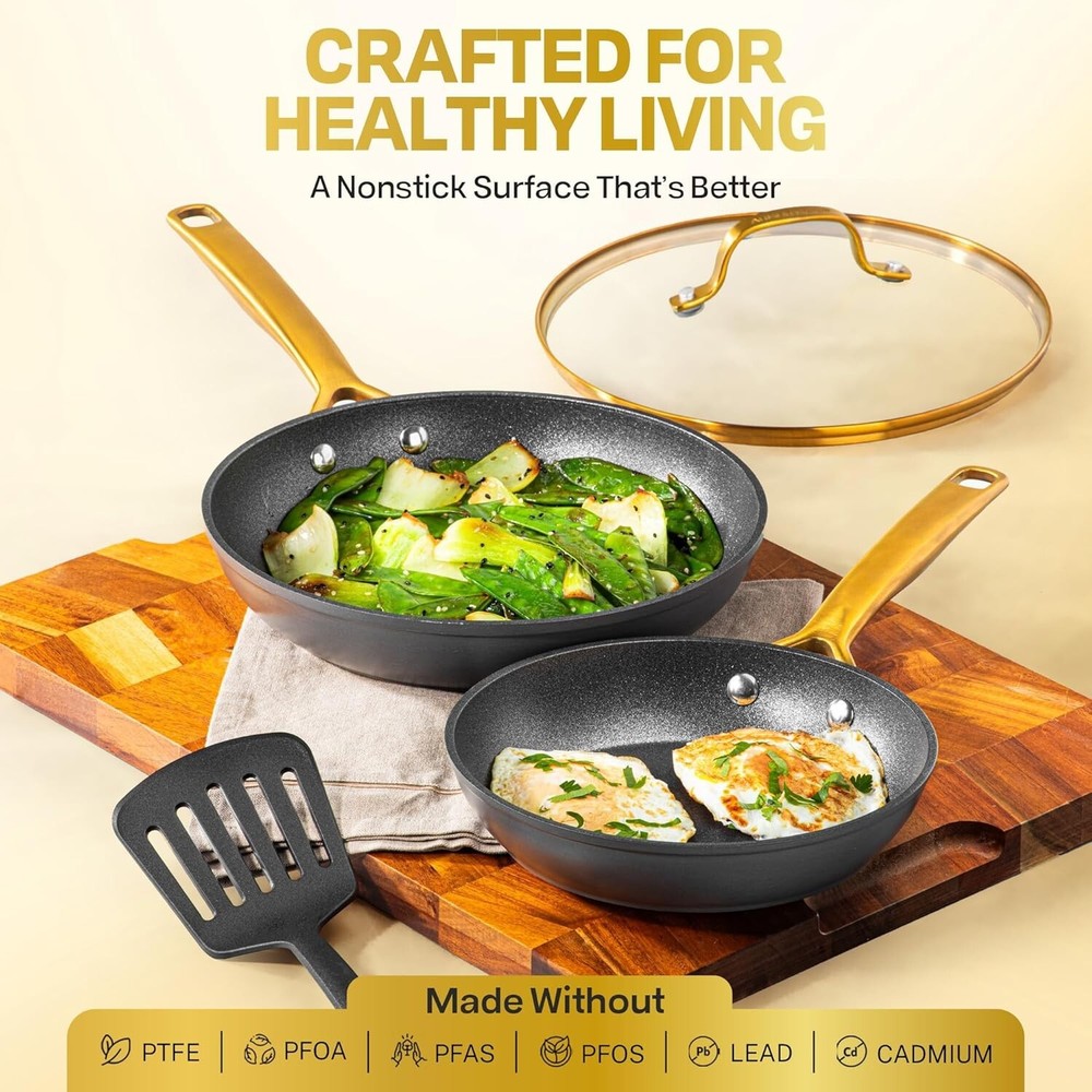 Granitestone Armor Max Gold 14 Piece Nonstick Hard Anodized Cookware Set