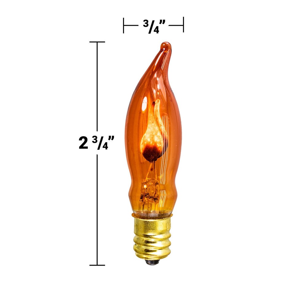 Orange / Purple / Red/ Clear C7 (CA10) Flicker Flame String Light Bulbs (2-Pack)