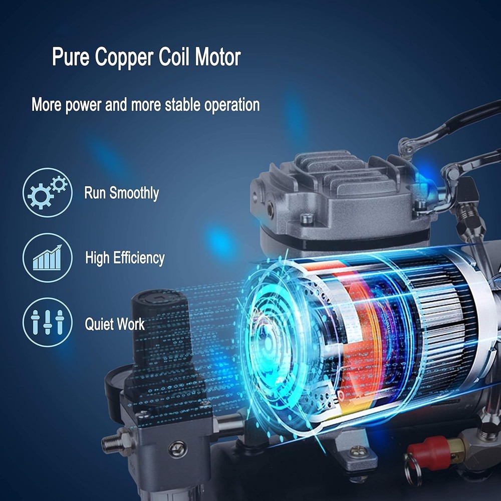 Upgraded Mini Airbrush Compressor with Cooling Fan