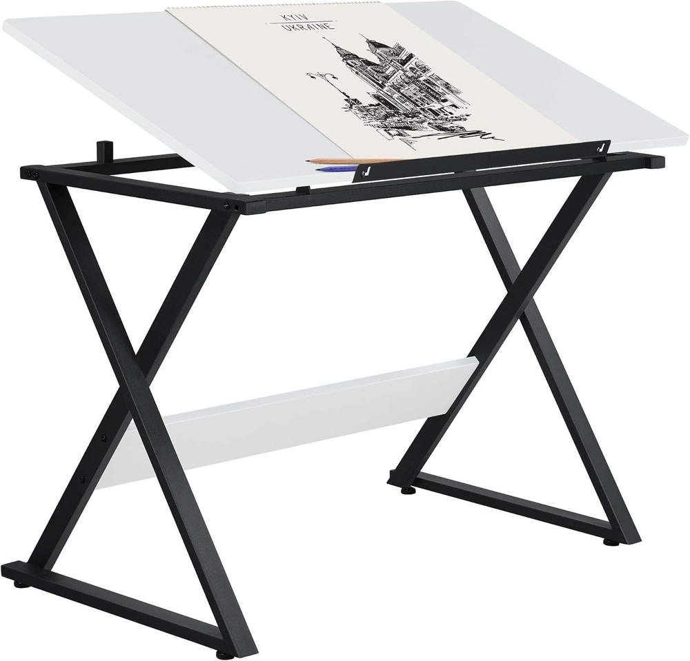 Stylish Adjustable Drafting Table with Multi-Angle Desk Surface for Art & Study