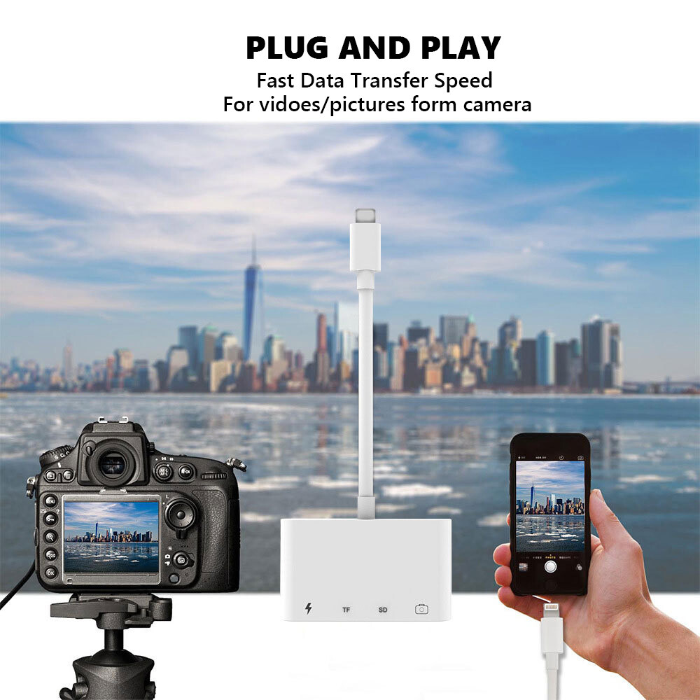 USB-C/TF SD Card Reader USB HUB OTG Adapter For iPhone15/14 Pro Max iPad Android