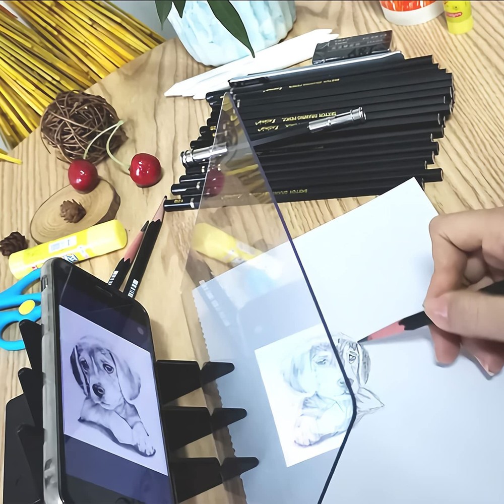Mirror Drawing Board B5 Optical Reflection Tracing Sketch Tool, Easy to Insta...