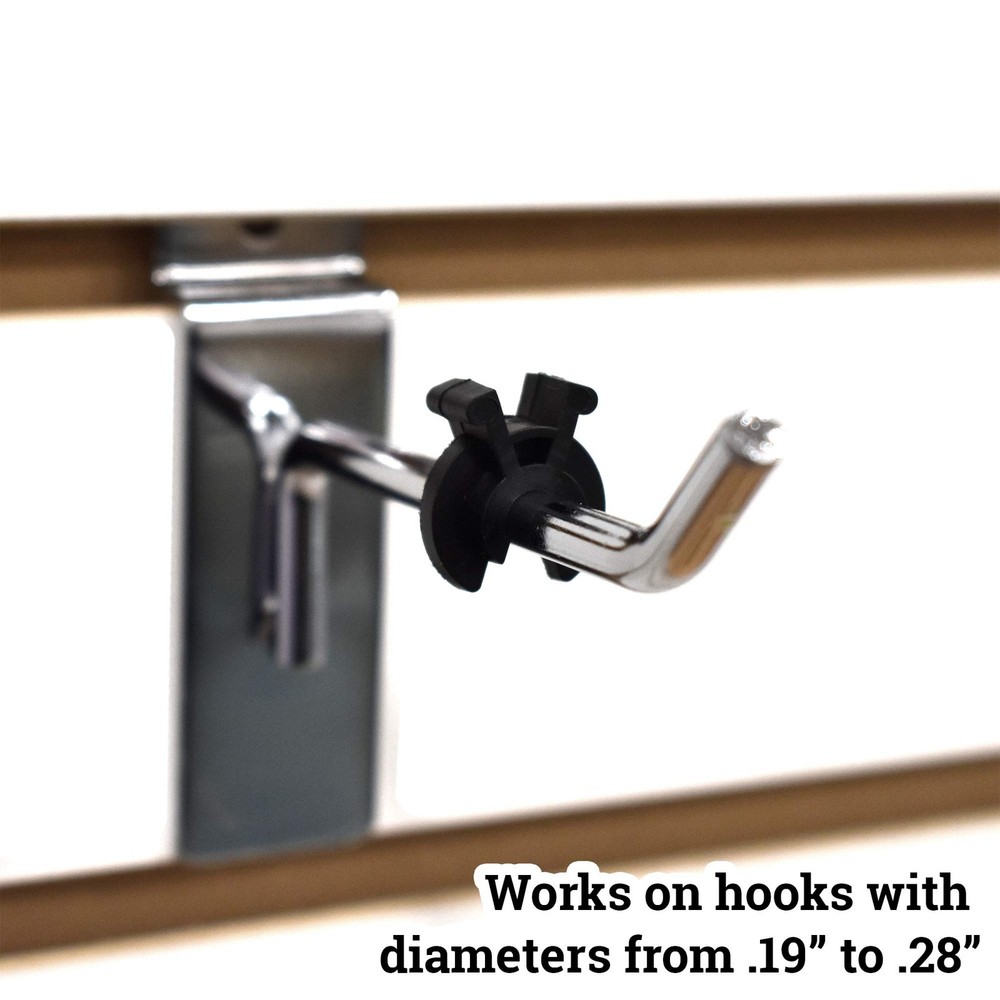 Black Peg Hook Stoppers Squeeze Pinch Inventory Control Retail Clips 100 PCS