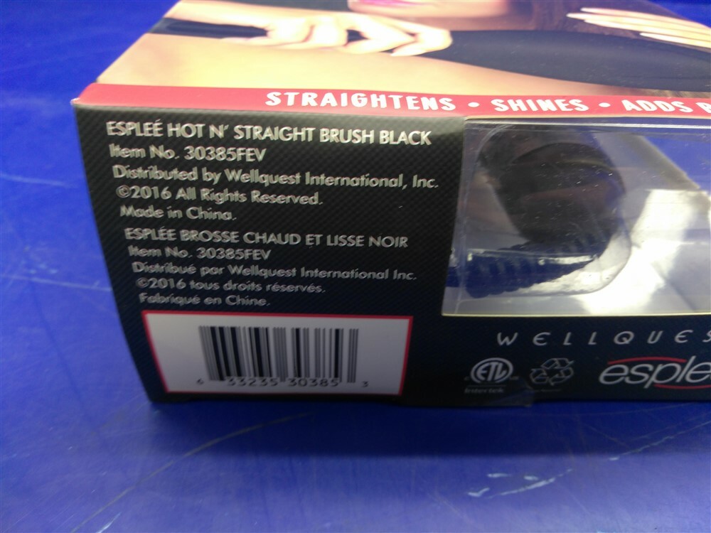 Esplee Hot N' Straight Styling Brush Ceramic Ionic Technology Black