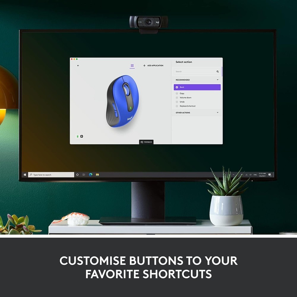 Logitech Signature M650 L Blue Full Size Wireless Mouse For Large Sized Hands