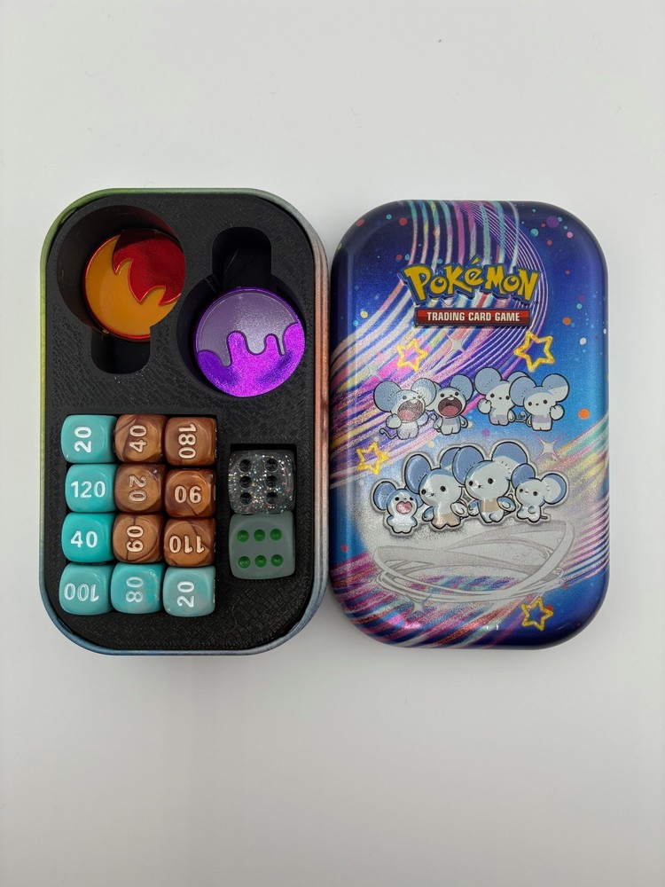 Pokemon Mini Tin Insert -Organize Your TCG Playspace, Great For Counters & Dice!