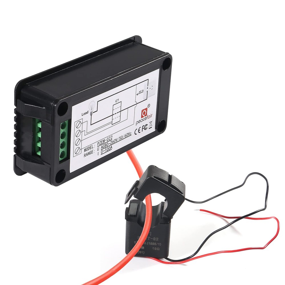 AC Digital Meter 80-260V 100A LCD Display Multimeter Ammeter Voltmeter
