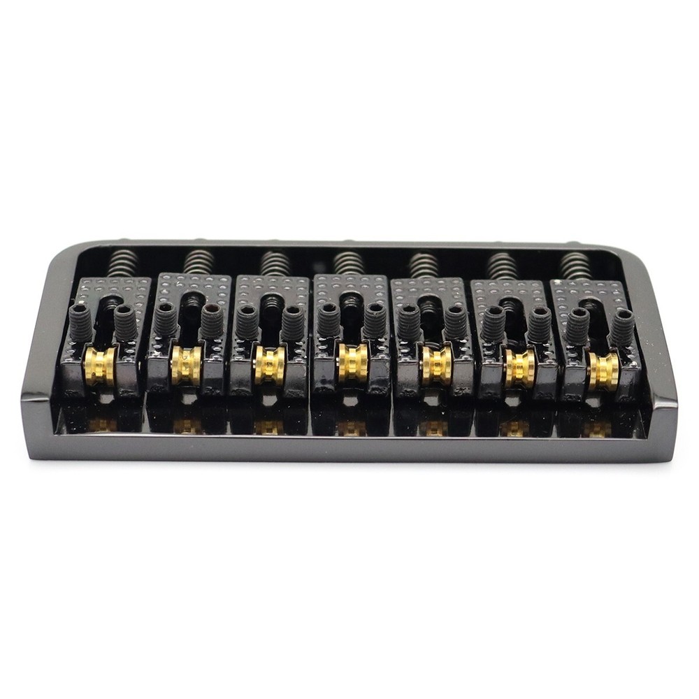 Metal 7 String Electric Guitar Fixed Bridge Roller Saddles Hardtail Bridge Black