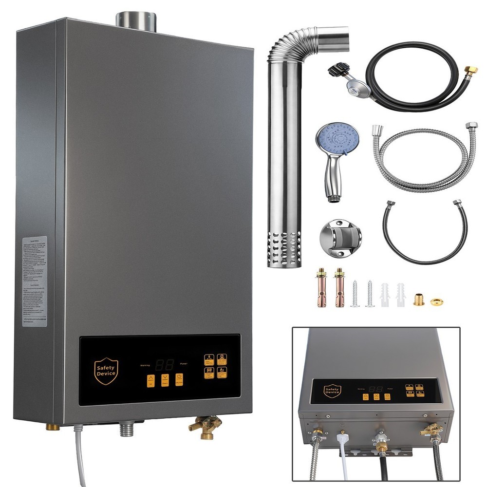 Propane Gas Hot Water Heater Tankless Instant 24KW 3.6GPM 80,000 BTU 110V