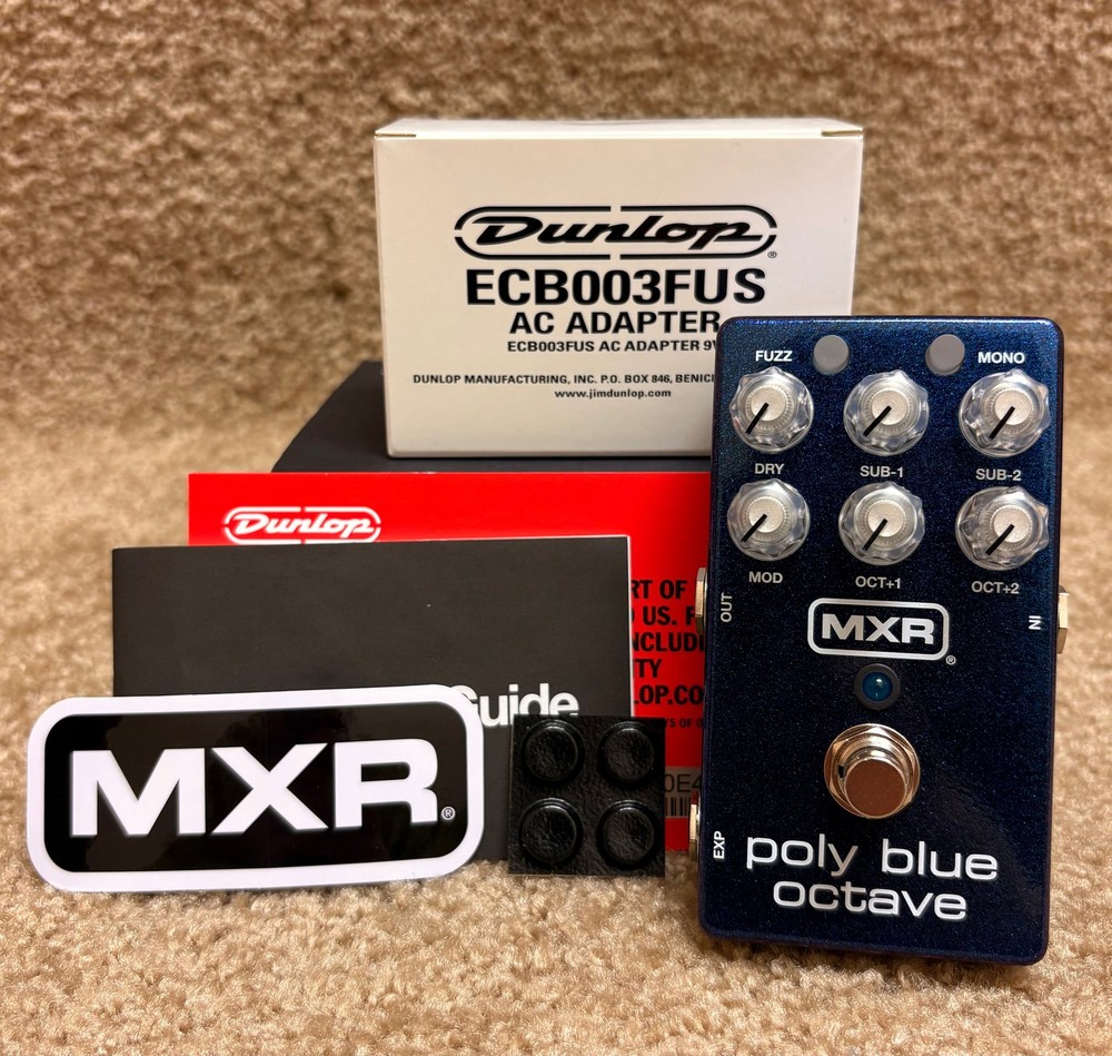 MXR M306 Poly Blue Octave Pedal Blue W/Adapter