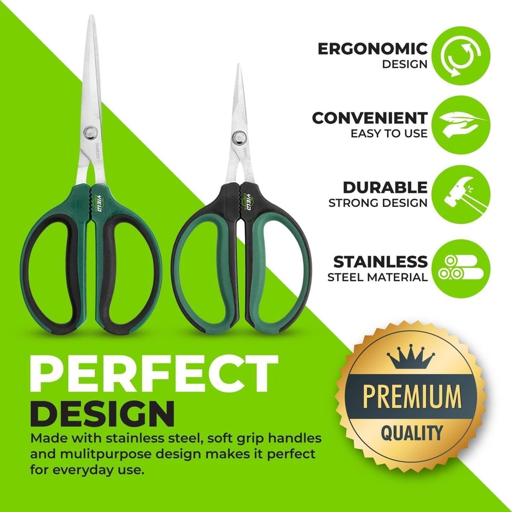 Professional 2-Pack Bonsai Scissors & Trimming Shears Set - Ergonomic & Durable