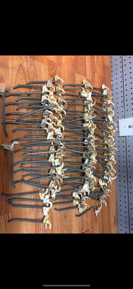 LOT OF OVER 100 5 INCH PEG BOARD HOOKS